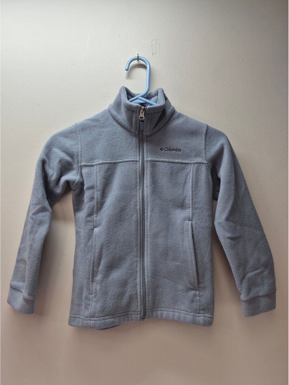Columbia Light Blue Fleece Jacket Size Small (8) B340)